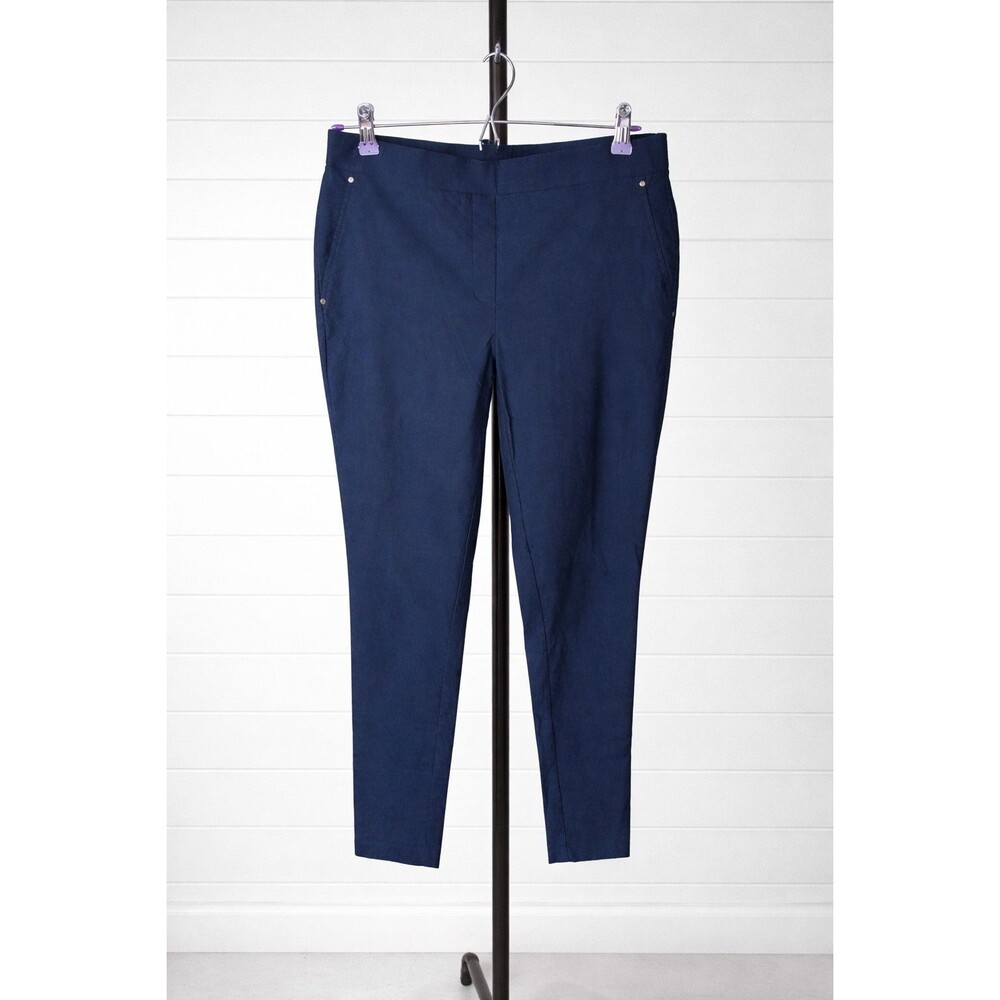 JONES NEW YORK NAVY CROP STRETCH CASUAL PANTS SIZE M